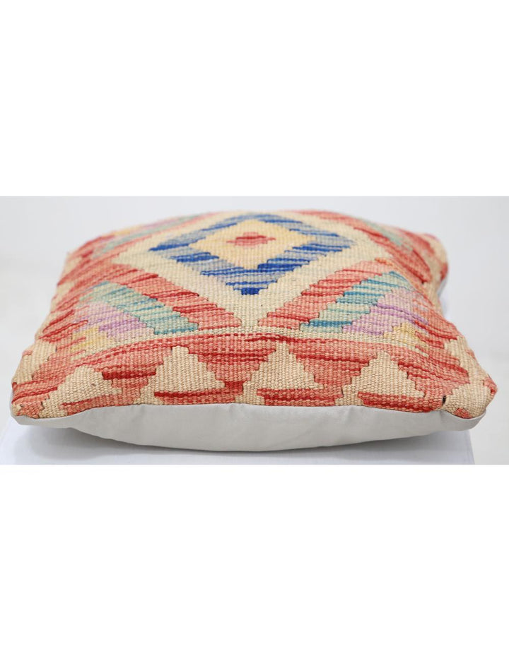 Afghan Tribal Pillow 1' 5" x 1' 5" Hand-Woven detail