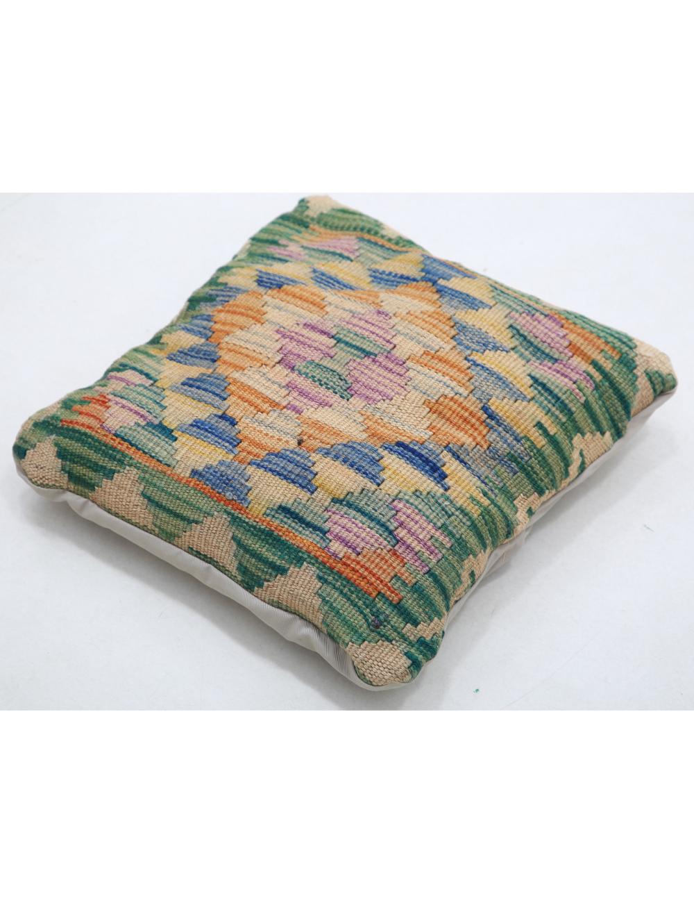 Hand Woven Tribal  Wool Pillow 1' 5" x 1' 5" - No. AT35823