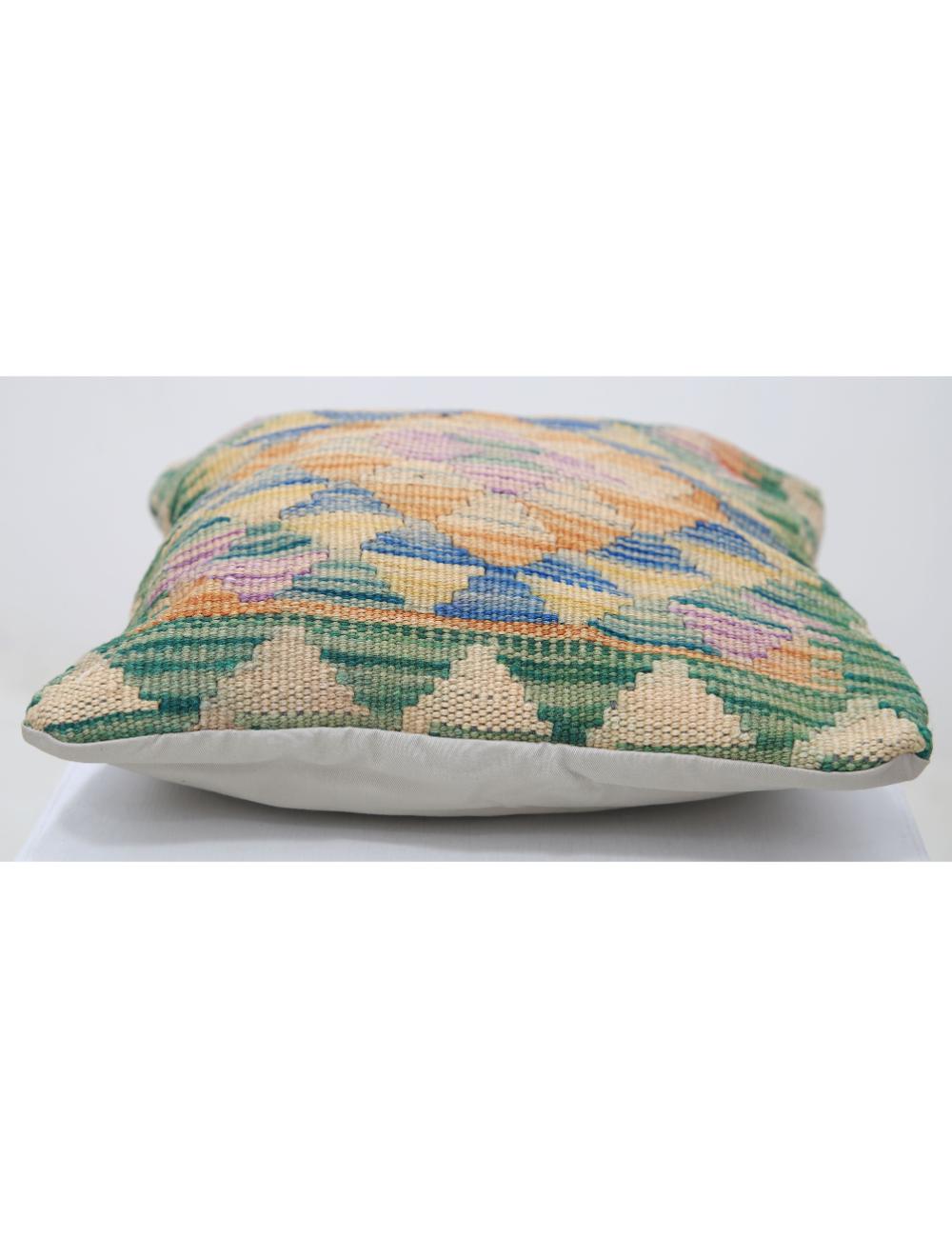 Hand Woven Tribal  Wool Pillow 1' 5" x 1' 5" - No. AT35823
