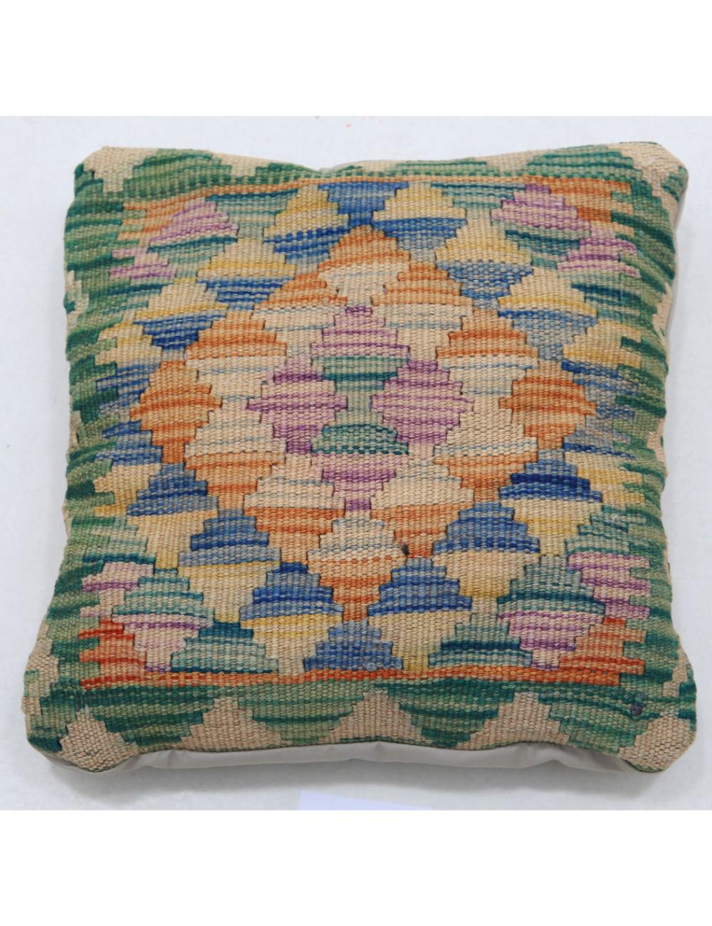 Afghan Tribal Pillow 1' 5" x 1' 5" Hand-Woven