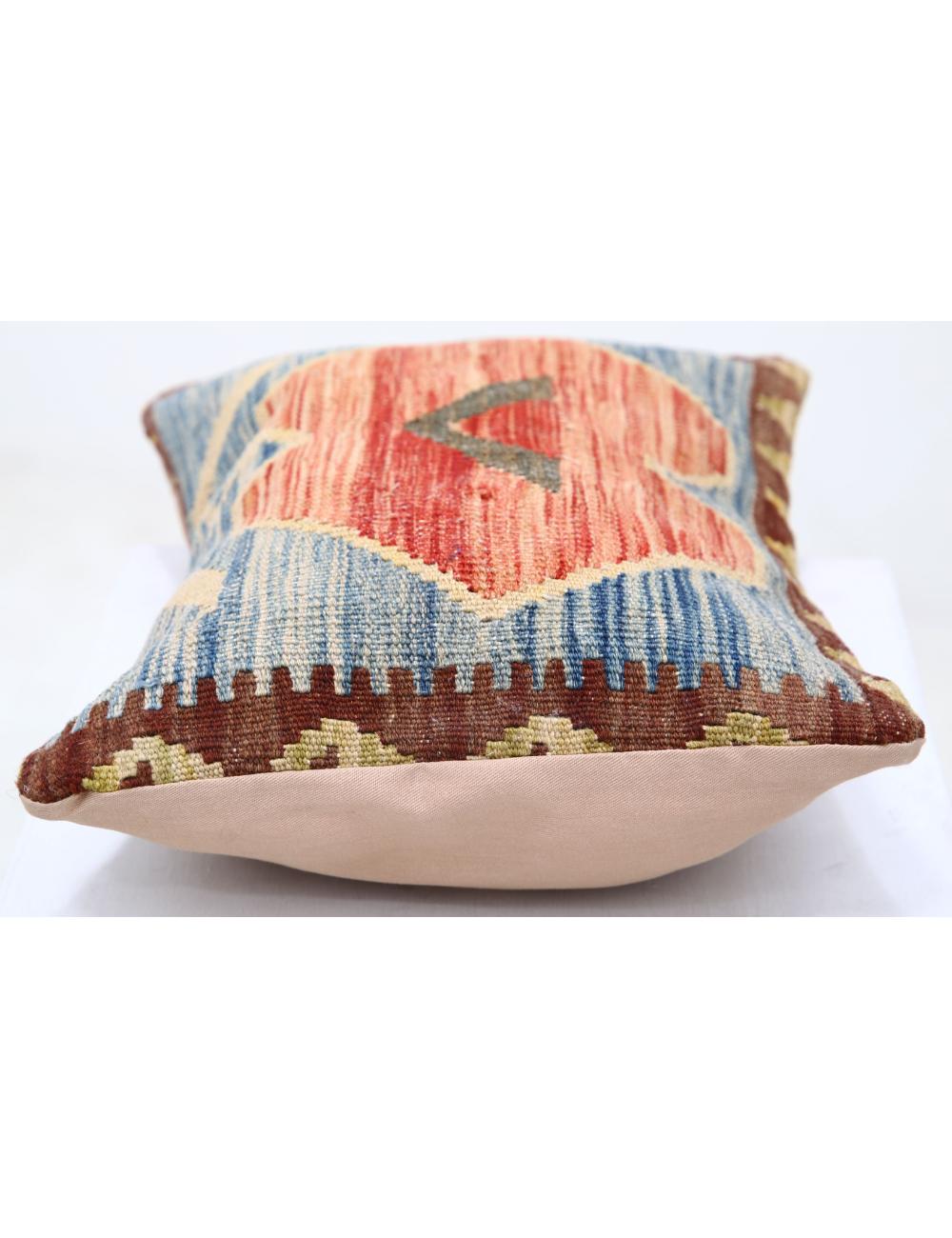 Afghan Tribal Pillow 1' 0" x 1' 5" Hand-Woven detail