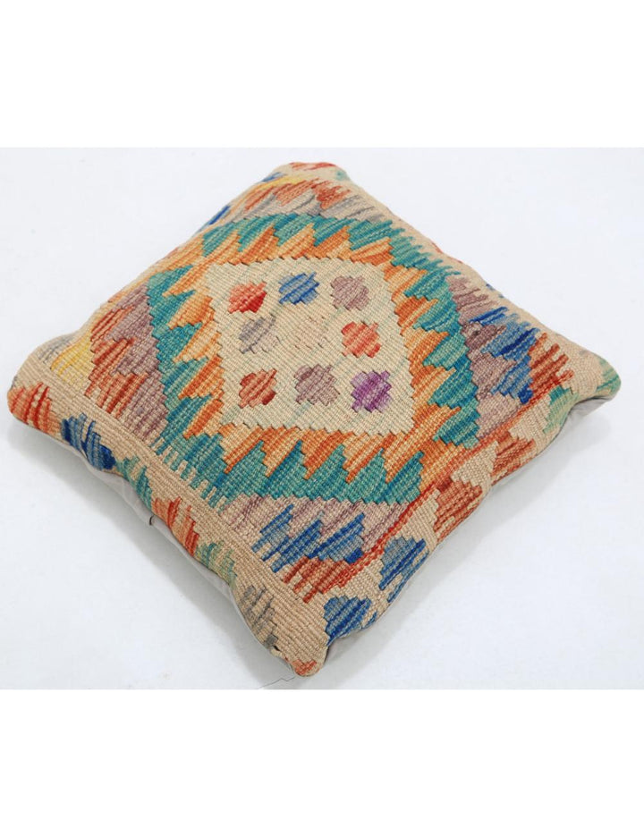 Hand Woven Tribal  Wool Pillow 1' 5" x 1' 5" - No. AT44250