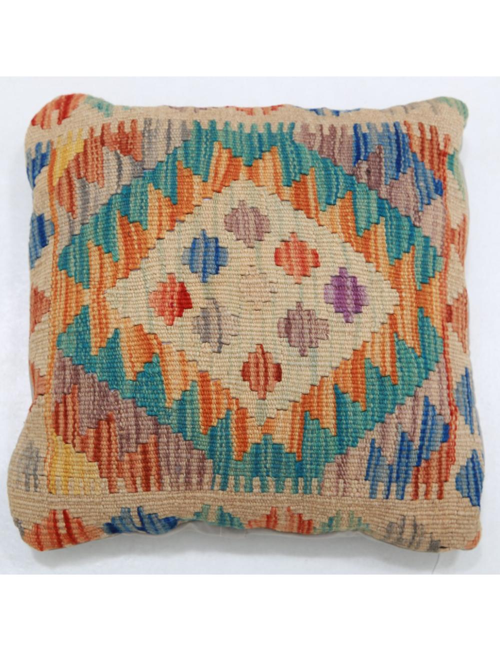 Afghan Tribal Pillow 1' 5" x 1' 5" Hand-Woven