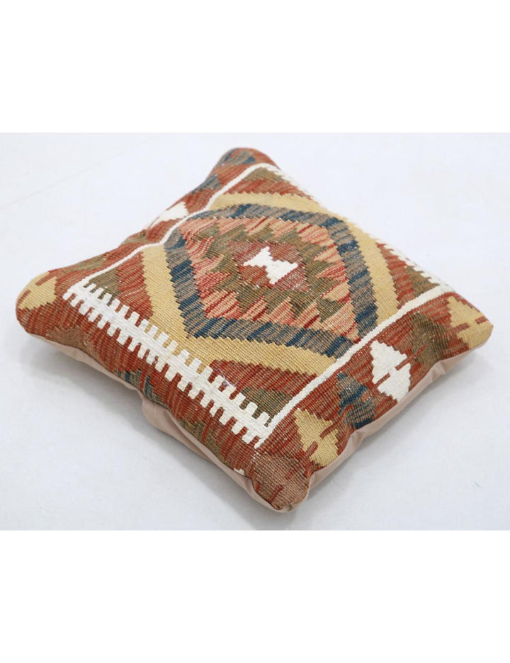 Afghan Tribal Pillow 1' 5" x 1' 5" Hand-Woven detail