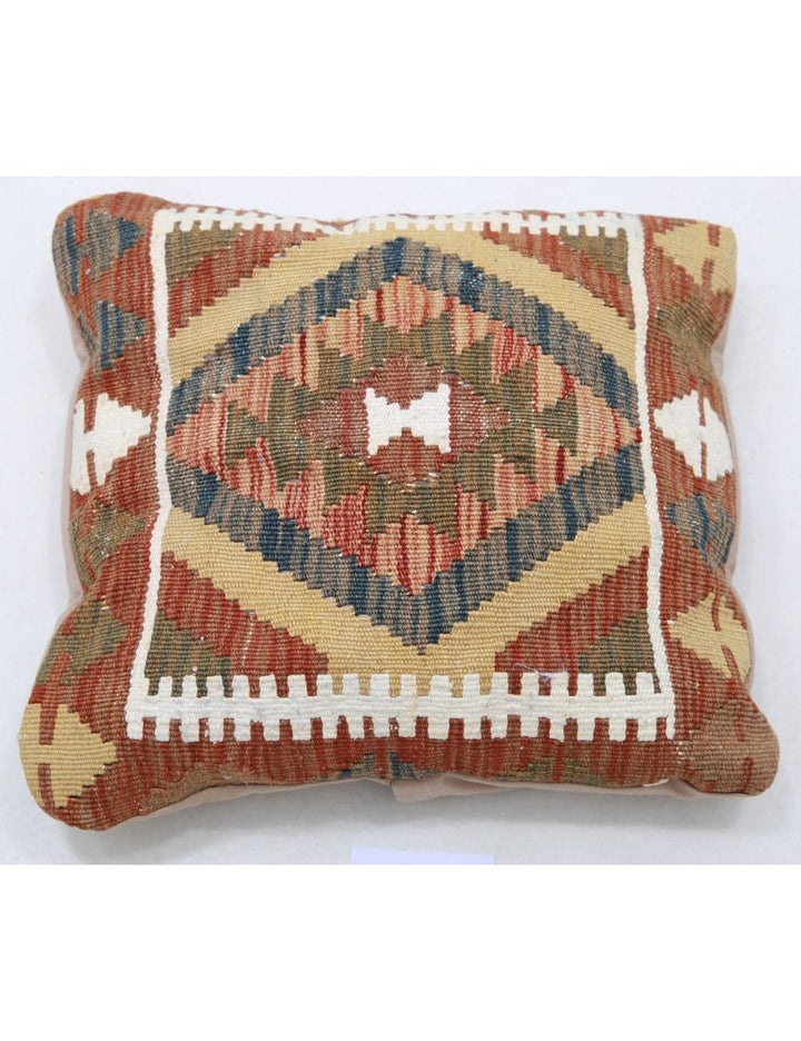 Afghan Tribal Pillow 1' 5" x 1' 5" Hand-Woven