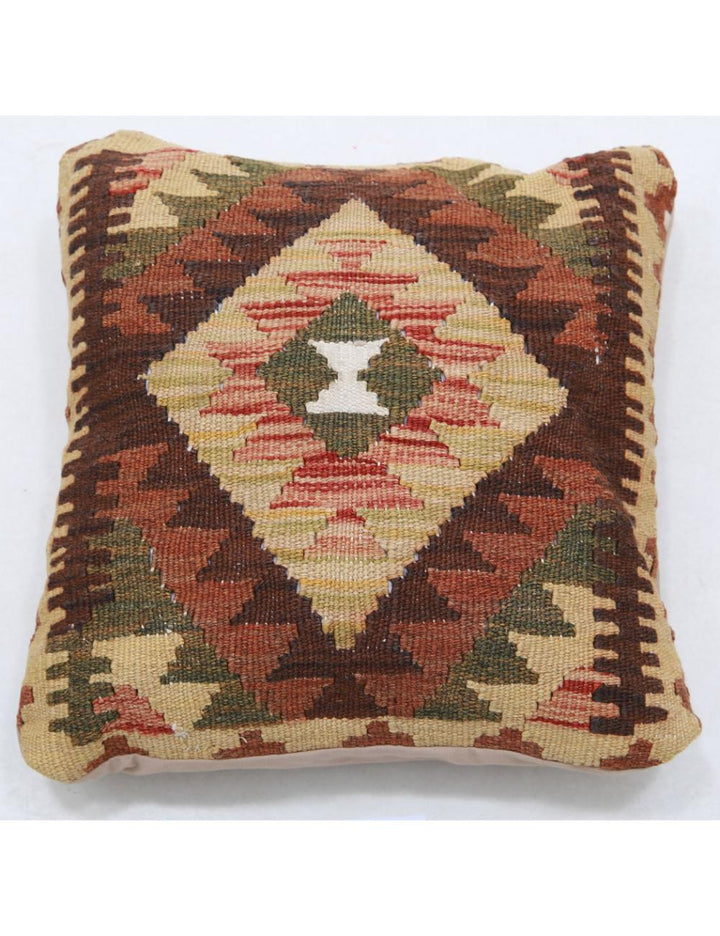 Afghan Tribal Pillow 1' 0" x 1' 0" Hand-Woven