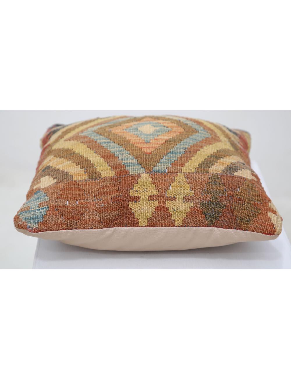 Hand Woven Tribal  Wool Pillow 1' 0" x 1' 0" - No. AT24038
