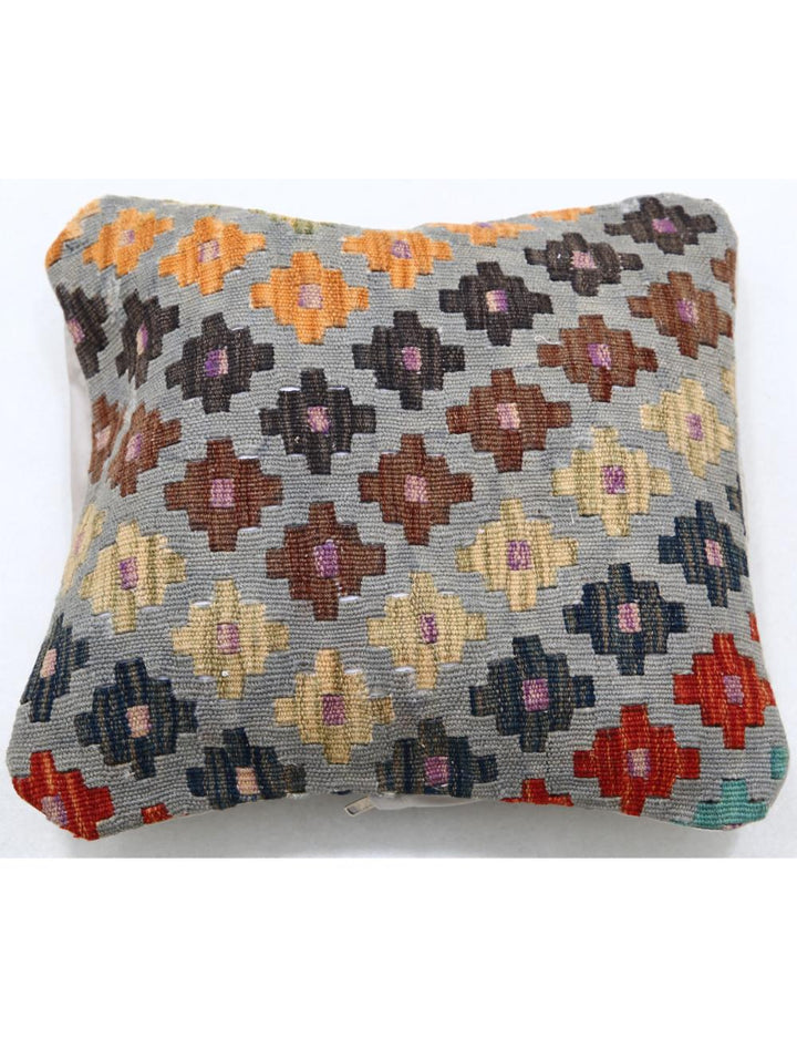 Afghan Tribal Pillow 1' 5" x 1' 5" Hand-Woven