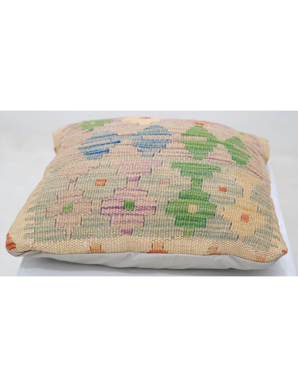 Afghan Tribal Pillow 1' 0" x 1' 0" Hand-Woven detail
