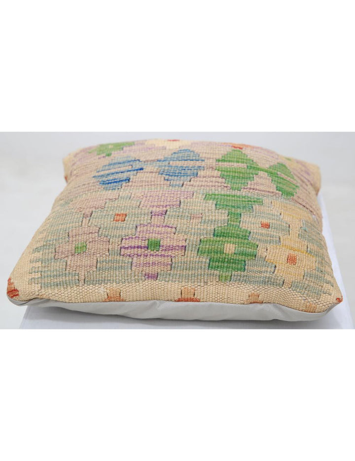 Afghan Tribal Pillow 1' 0" x 1' 0" Hand-Woven detail
