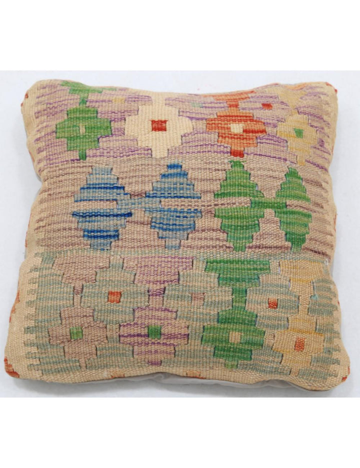 Afghan Tribal Pillow 1' 0" x 1' 0" Hand-Woven