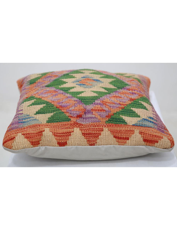 Afghan Tribal Pillow 1' 5" x 1' 5" Hand-Woven detail