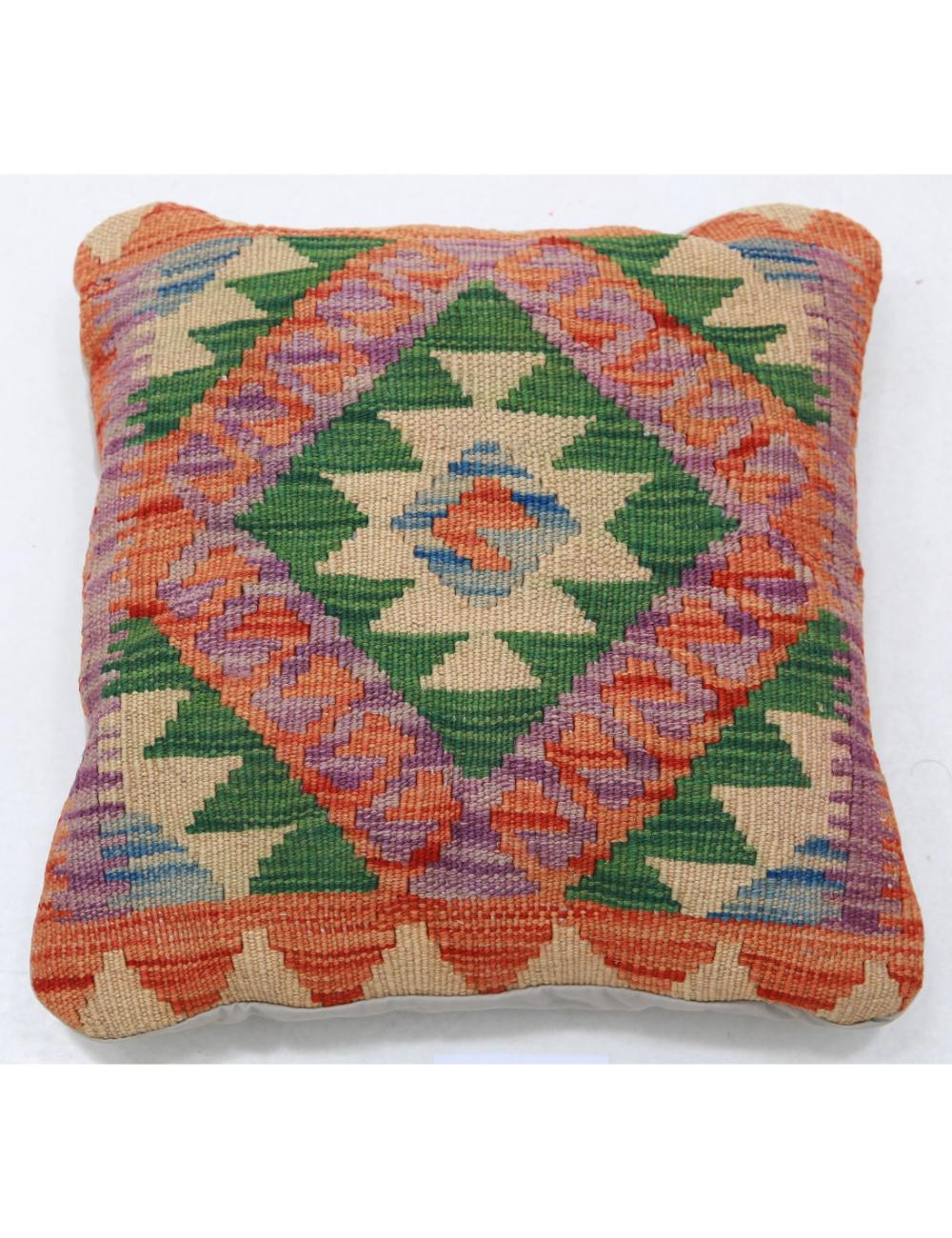 Afghan Tribal Pillow 1' 5" x 1' 5" Hand-Woven