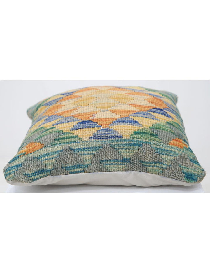 Afghan Tribal Pillow 1' 5" x 1' 5" Hand-Woven detail