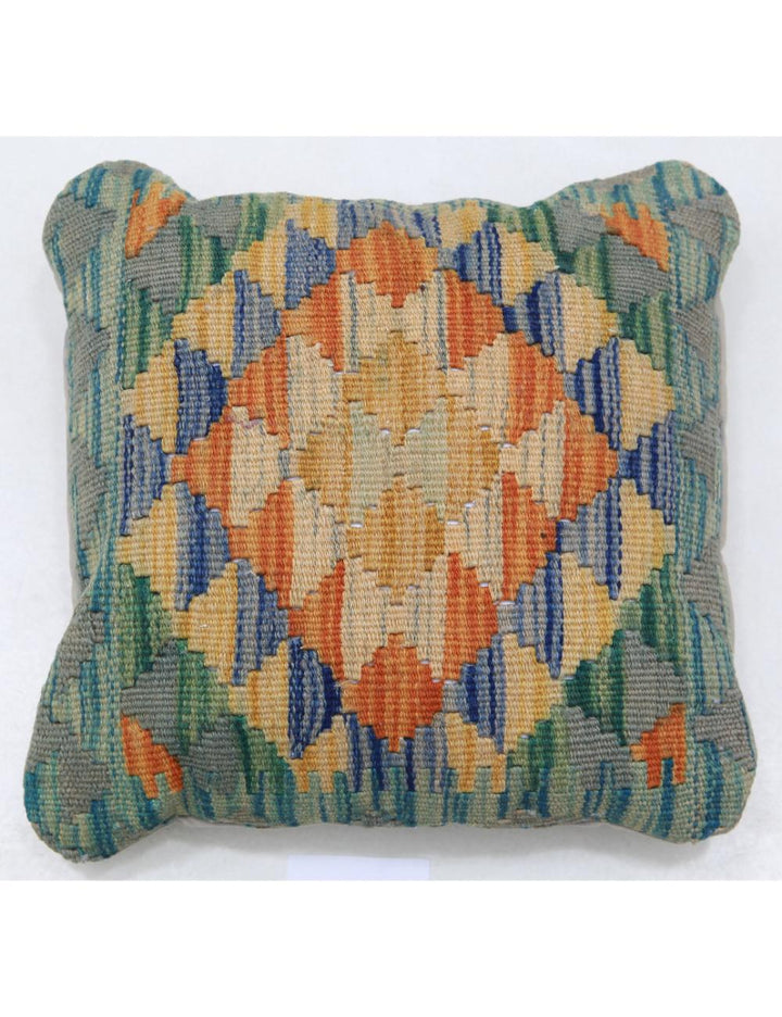 Afghan Tribal Pillow 1' 5" x 1' 5" Hand-Woven