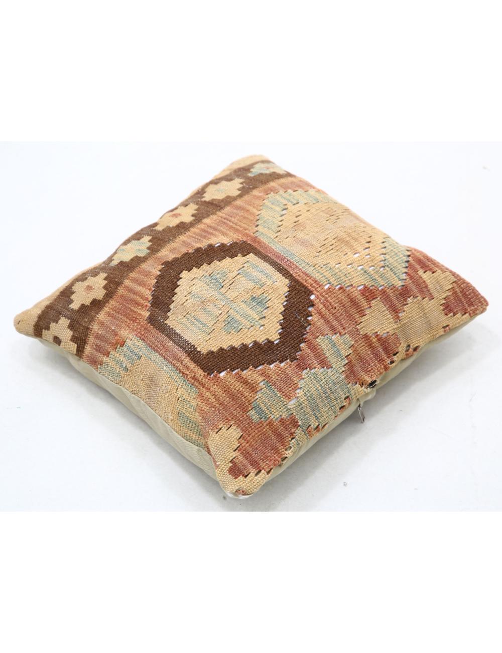 Afghan Tribal Pillow 1' 5" x 1' 5" Hand-Woven detail