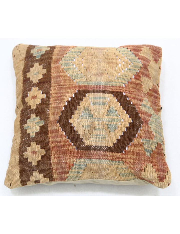Afghan Tribal Pillow 1' 5" x 1' 5" Hand-Woven