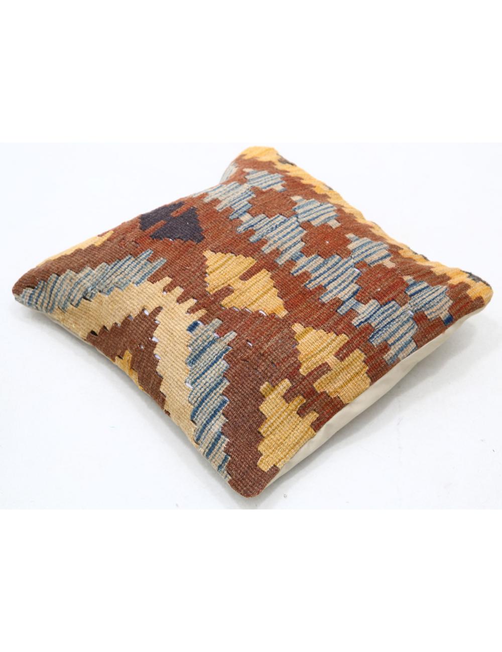 Afghan Tribal Pillow 1' 5" x 1' 5" Hand-Woven detail