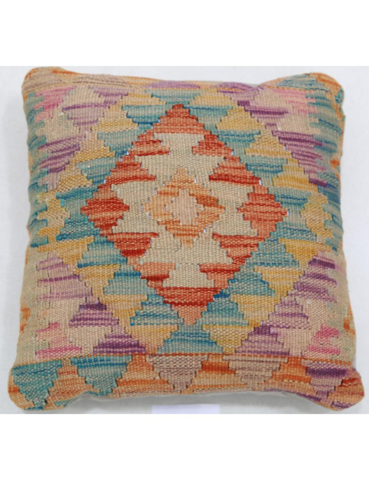 Hand Woven Tribal  Wool Pillow 1' 5" x 1' 5" - No. AT95379