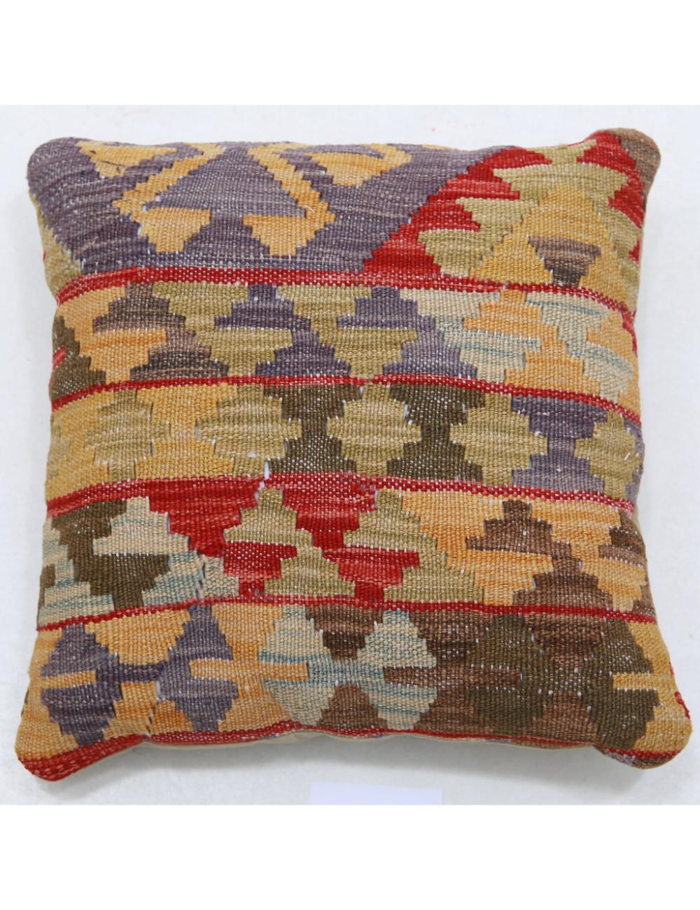 Afghan Tribal Pillow 1' 5" x 1' 5" Hand-Woven