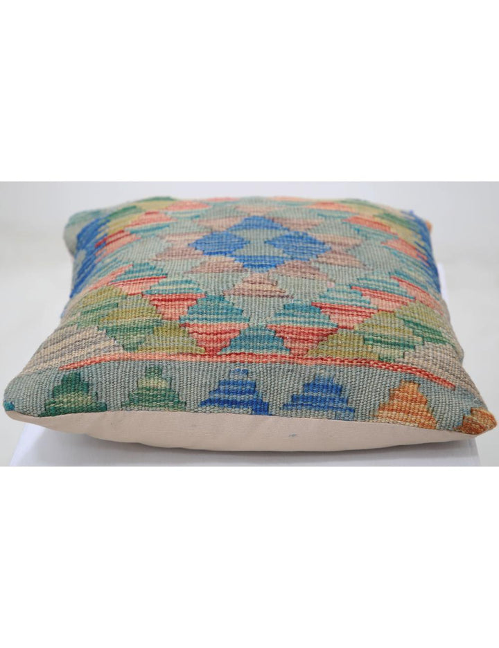 Afghan Tribal Pillow 1' 5" x 1' 5" Hand-Woven detail