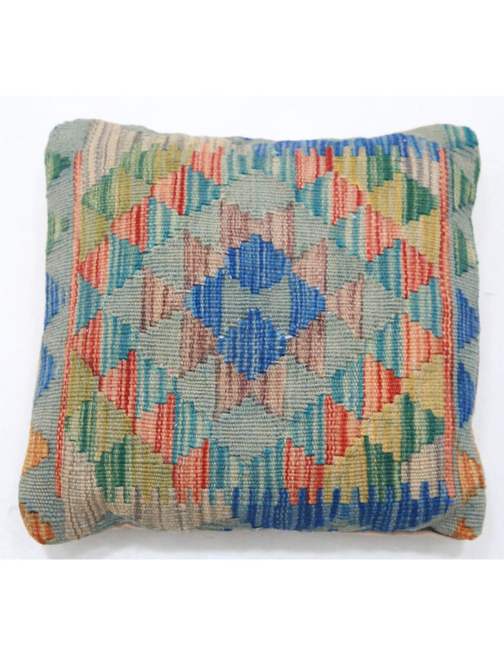 Afghan Tribal Pillow 1' 5" x 1' 5" Hand-Woven