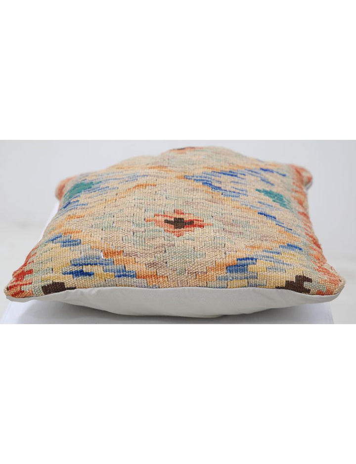 Afghan Tribal Pillow 1' 5" x 1' 5" Hand-Woven detail