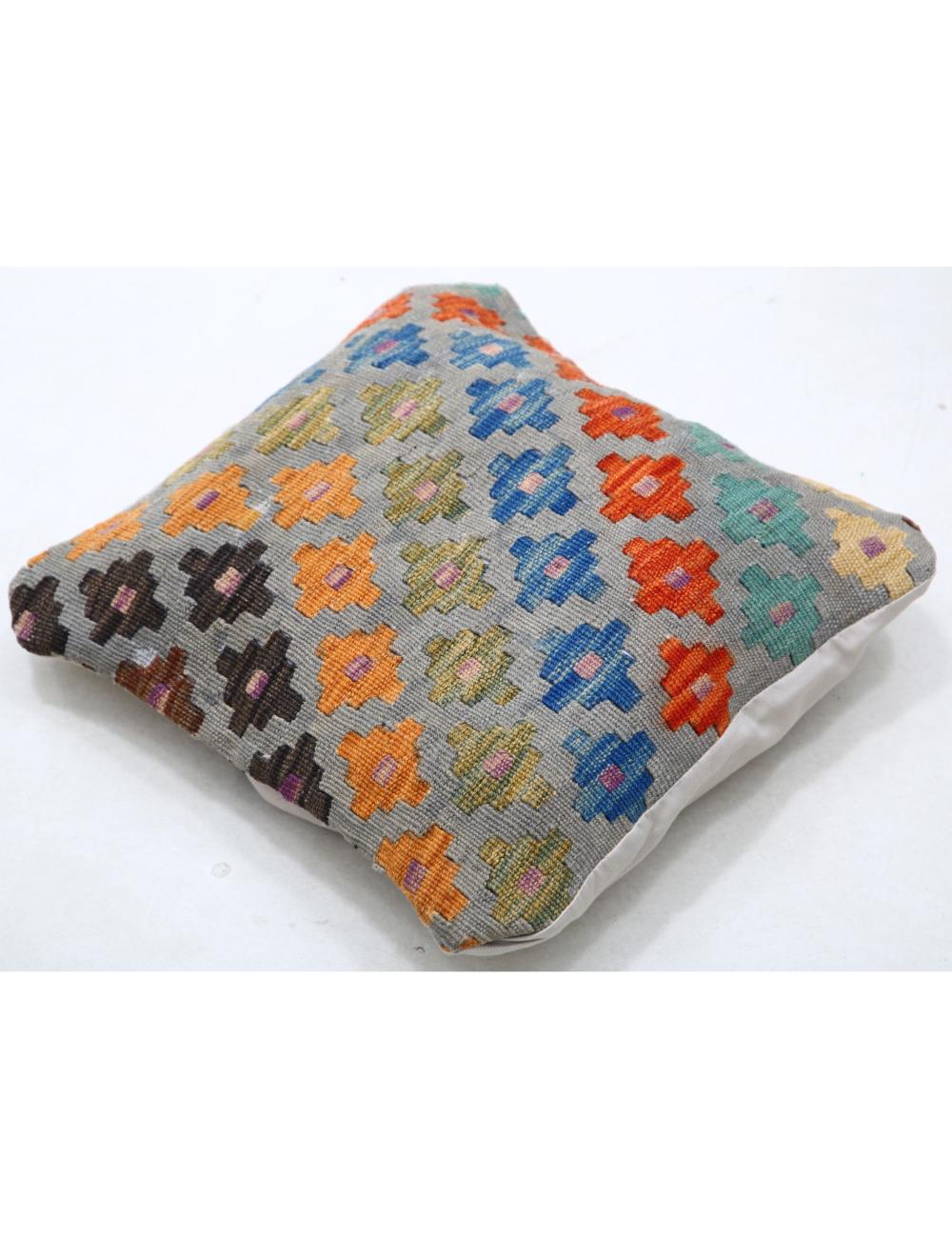 Afghan Tribal Pillow 1' 5" x 1' 5" Hand-Woven detail