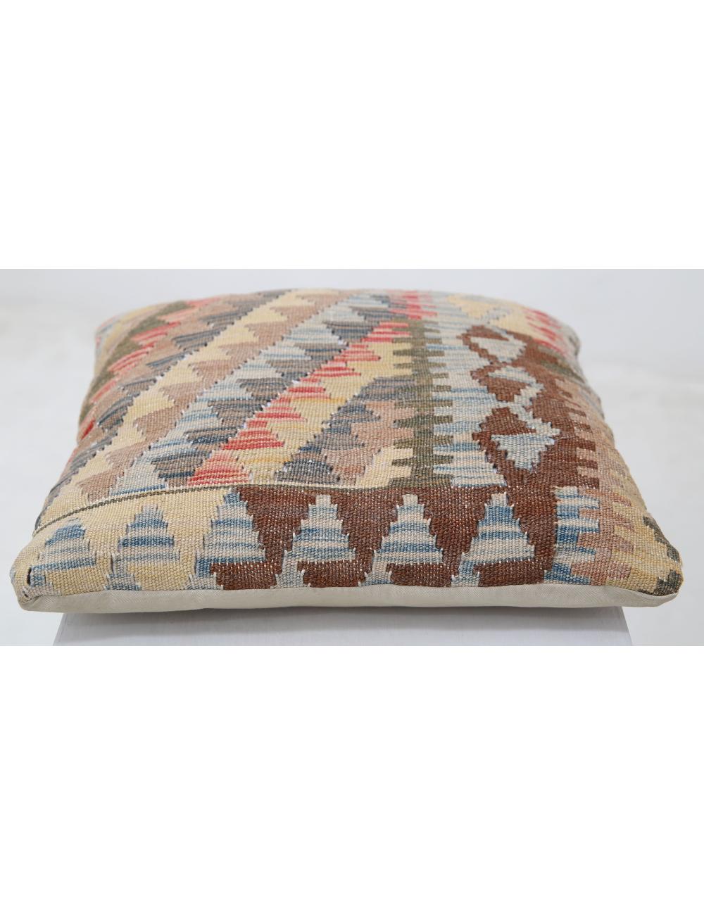 Afghan Tribal Pillow 1' 5" x 1' 5" Hand-Woven detail