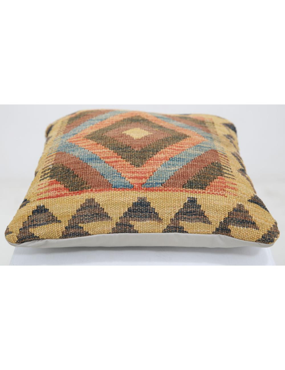Hand Woven Tribal  Wool Pillow 1' 5" x 1' 5" - No. AT10927