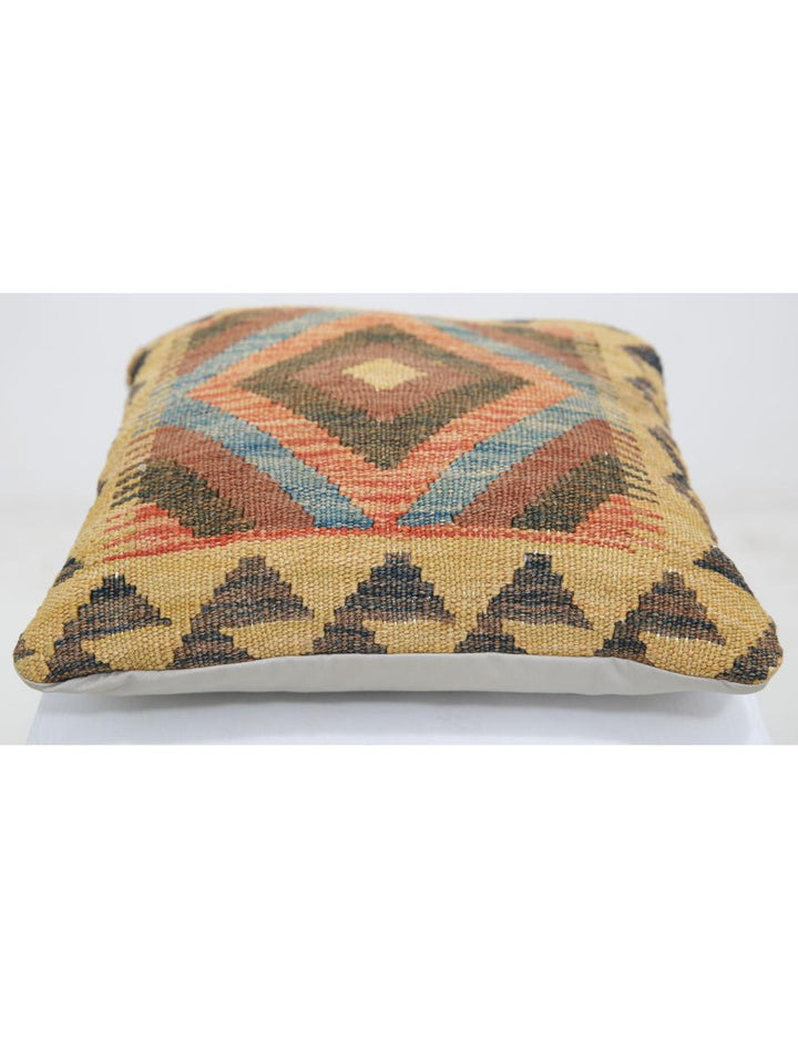 Hand Woven Tribal  Wool Pillow 1' 5" x 1' 5" - No. AT10927