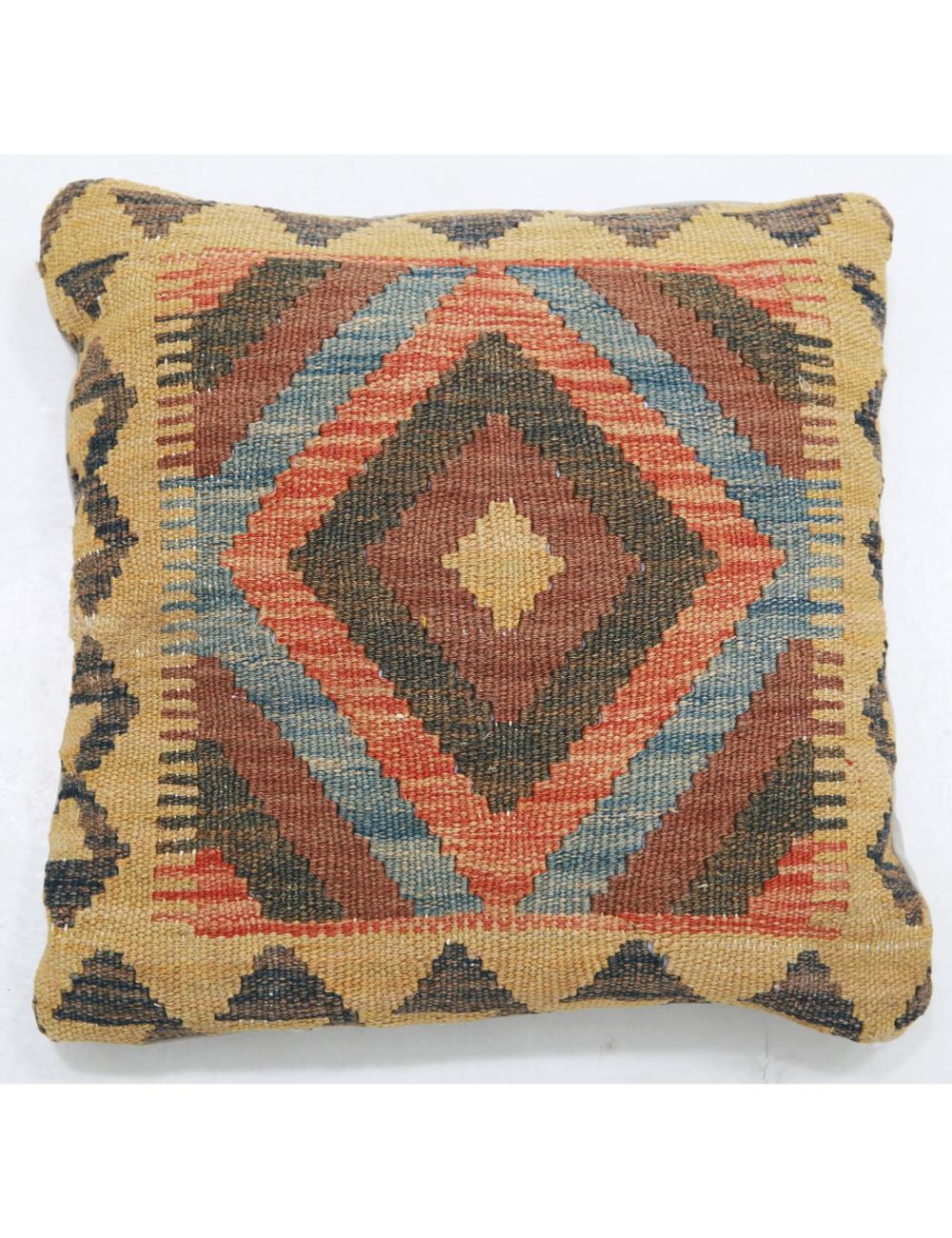 Hand Woven Tribal  Wool Pillow 1' 5" x 1' 5" - No. AT10927