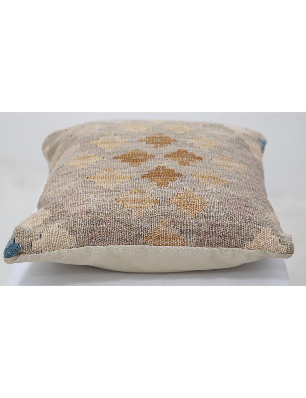 Afghan Tribal Pillow 1' 5" x 1' 5" Hand-Woven detail