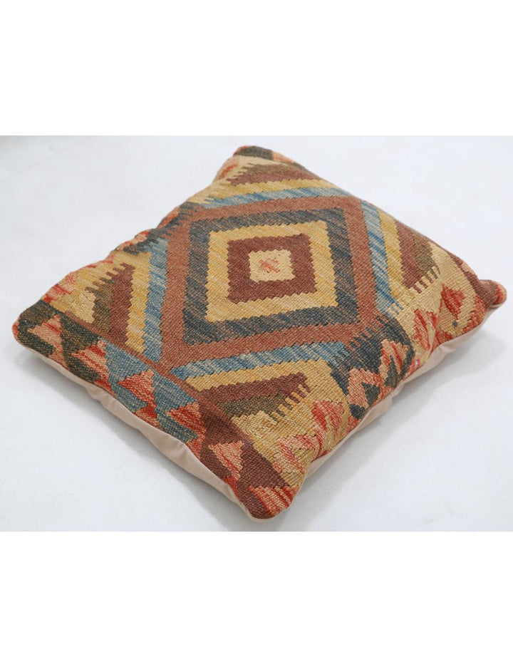 Hand Woven Tribal  Wool Pillow 1' 5" x 1' 5" - No. AT14131
