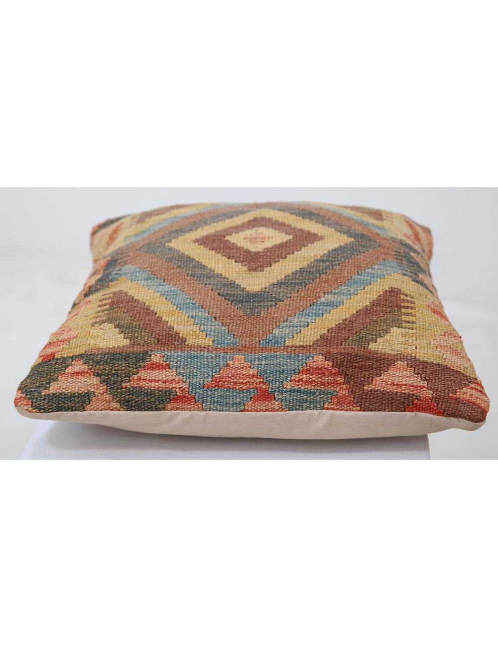 Hand Woven Tribal  Wool Pillow 1' 5" x 1' 5" - No. AT14131