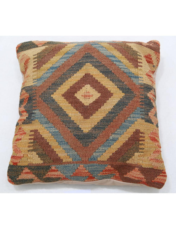 Hand Woven Tribal  Wool Pillow 1' 5" x 1' 5" - No. AT14131