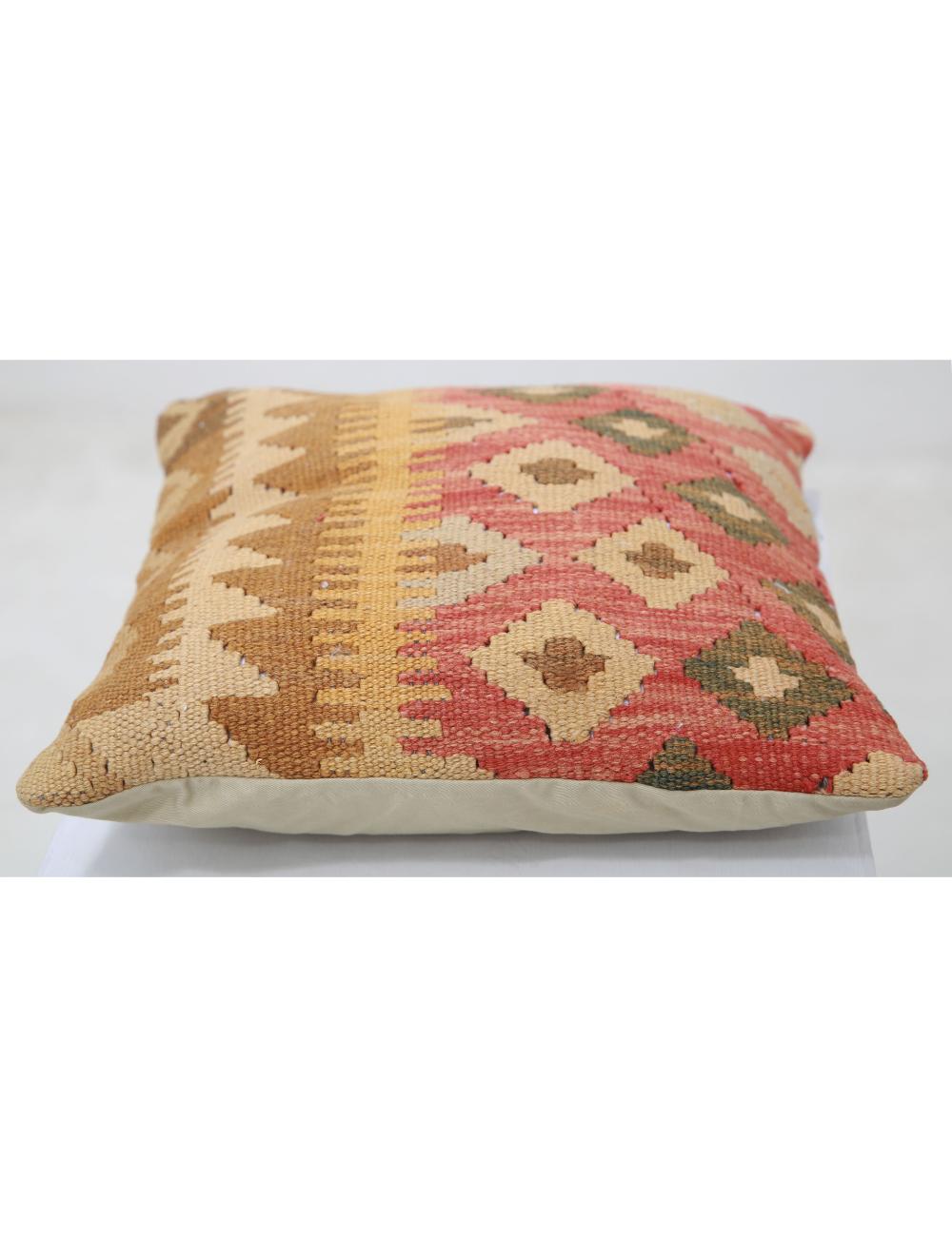 Afghan Tribal Pillow 1' 5" x 1' 5" Hand-Woven detail