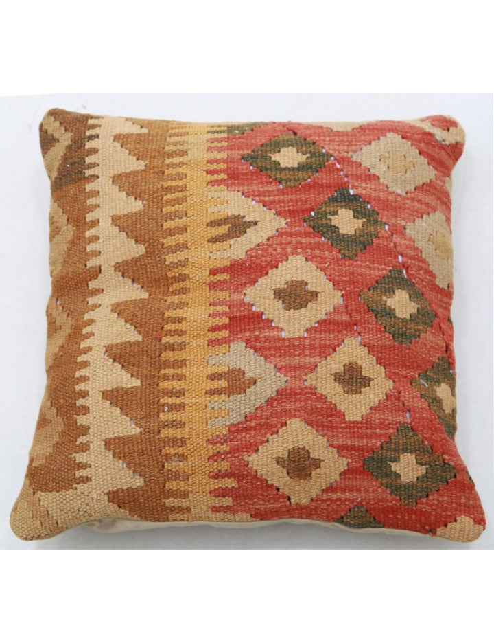 Afghan Tribal Pillow 1' 5" x 1' 5" Hand-Woven
