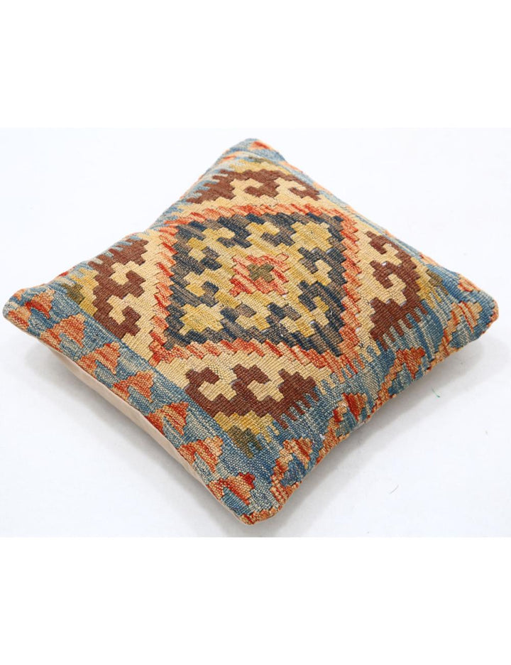 Afghan Tribal Pillow 1' 5" x 1' 5" Hand-Woven detail
