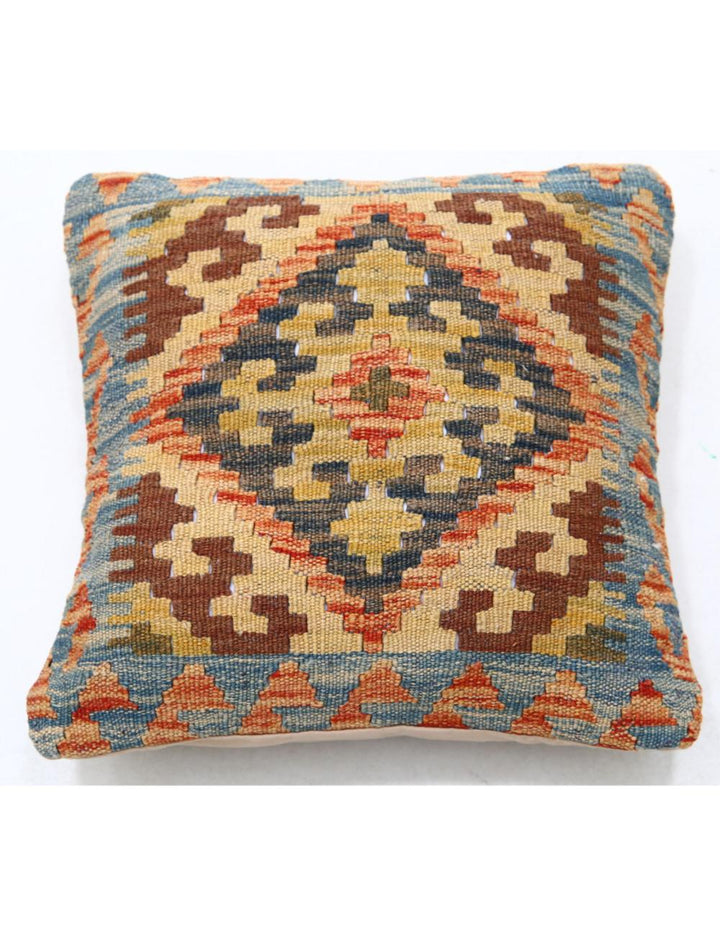 Afghan Tribal Pillow 1' 5" x 1' 5" Hand-Woven