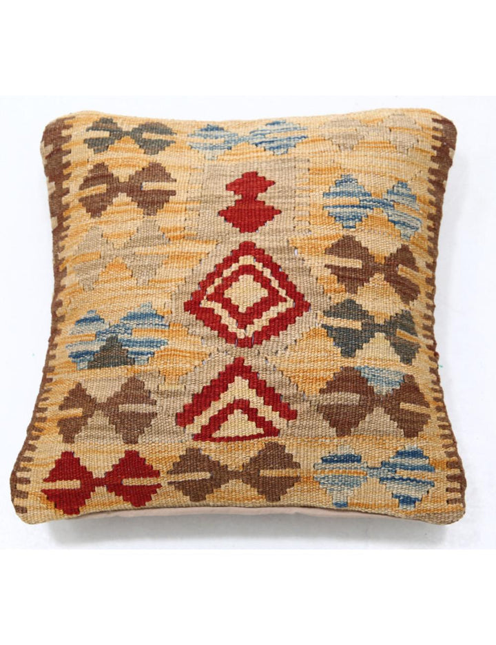 Afghan Tribal Pillow 1' 5" x 1' 5" Hand-Woven