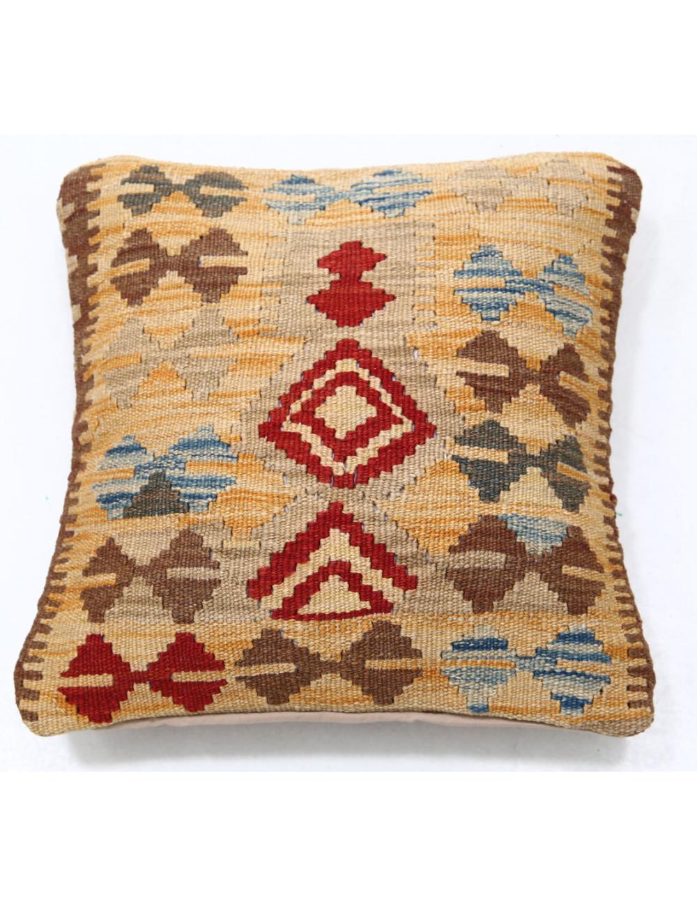 Afghan Tribal Pillow 1' 5" x 1' 5" Hand-Woven