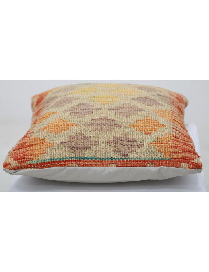 Hand Woven Tribal  Wool Pillow 1' 5" x 1' 5" - No. AT29336