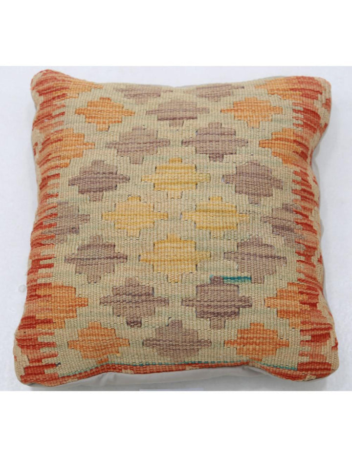 Hand Woven Tribal  Wool Pillow 1' 5" x 1' 5" - No. AT29336