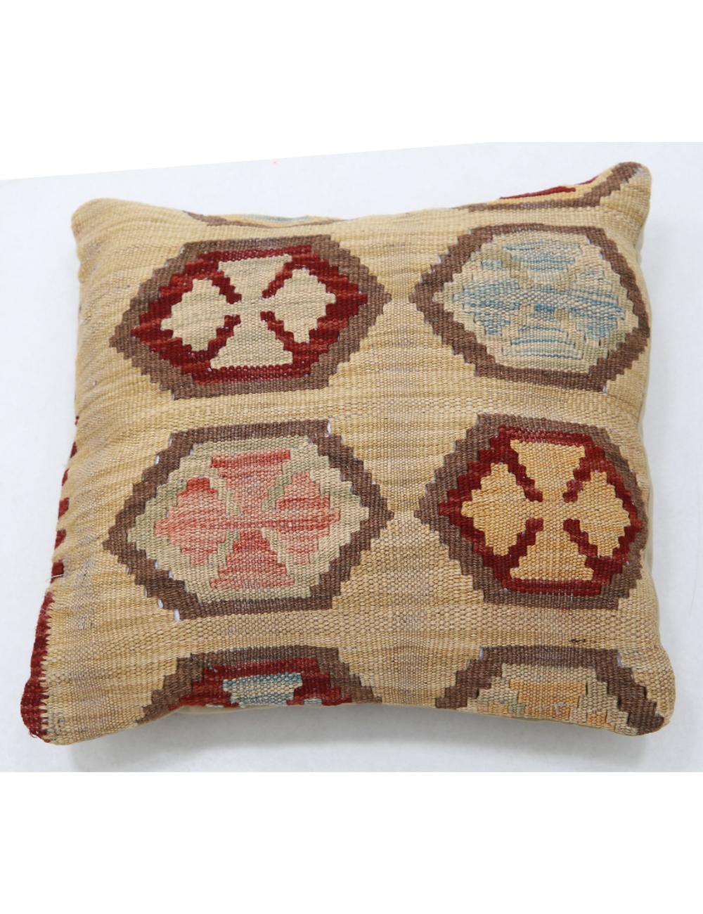 Afghan Tribal Pillow 1' 5" x 1' 5" Hand-Woven