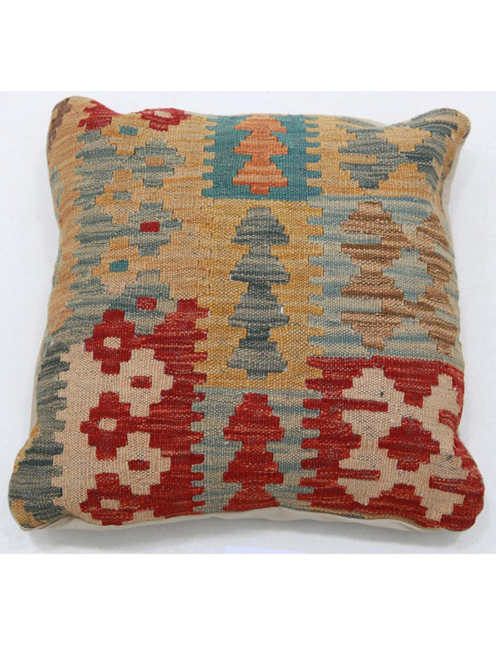 Afghan Tribal Pillow 1' 5" x 1' 5" Hand-Woven