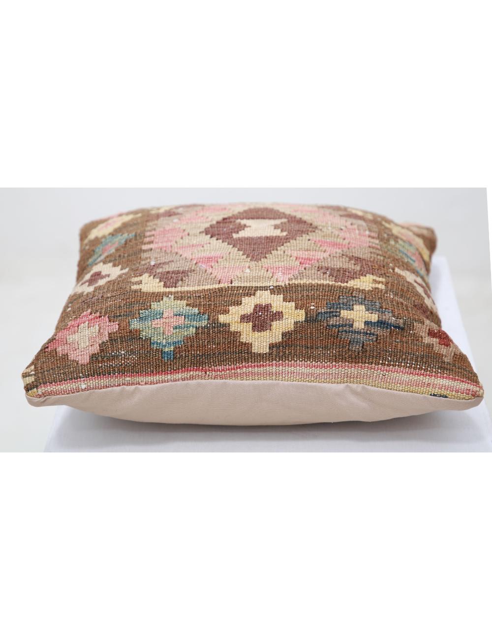 Afghan Tribal Pillow 1' 5" x 1' 5" Hand-Woven detail