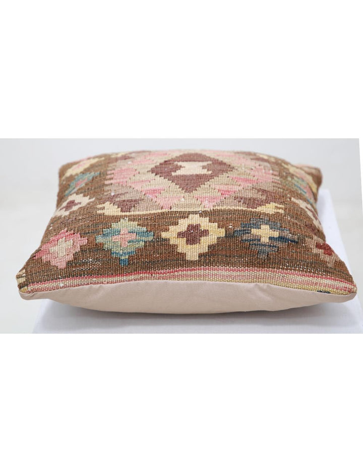 Afghan Tribal Pillow 1' 5" x 1' 5" Hand-Woven detail