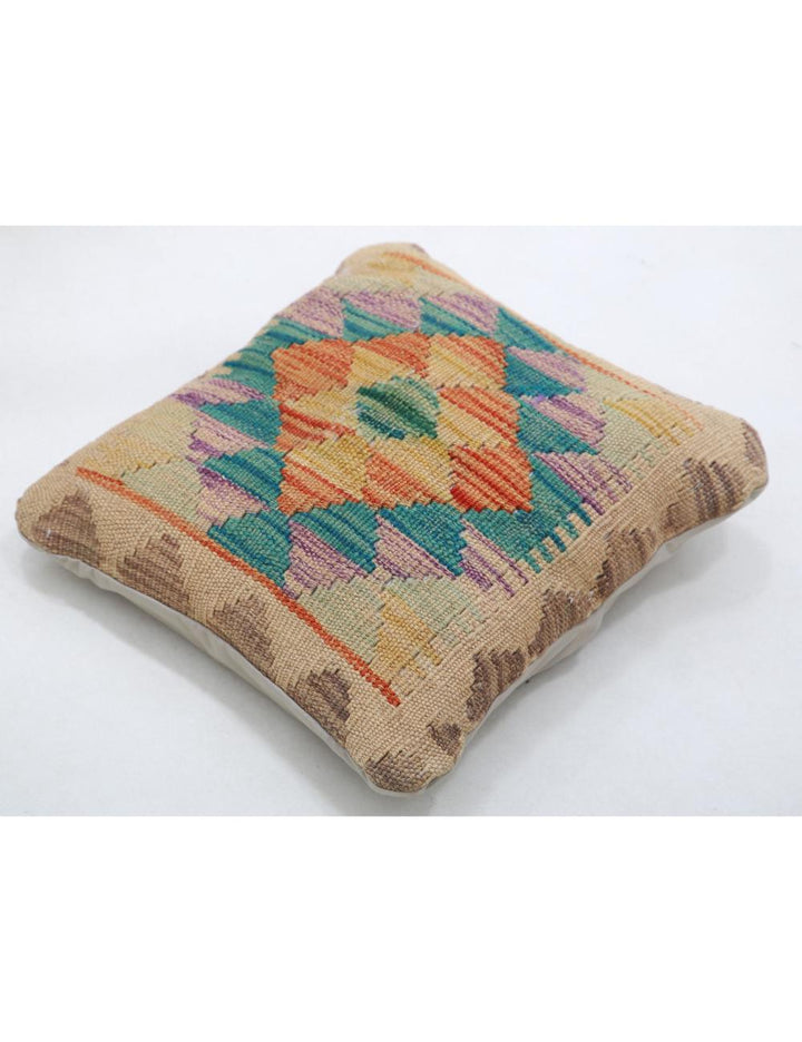 Afghan Tribal Pillow 1' 5" x 1' 5" Hand-Woven detail