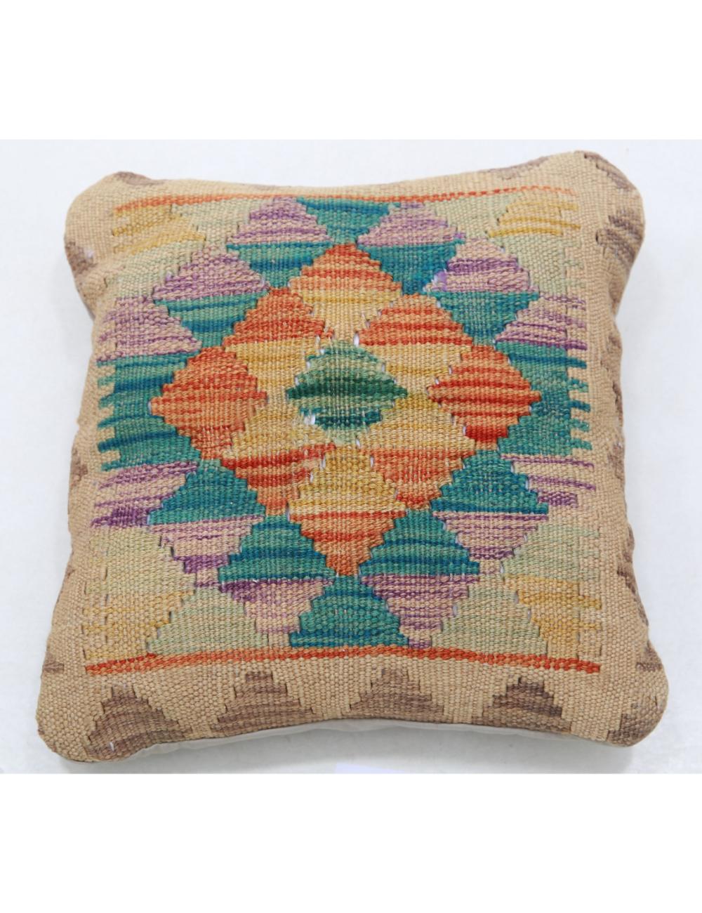 Afghan Tribal Pillow 1' 5" x 1' 5" Hand-Woven